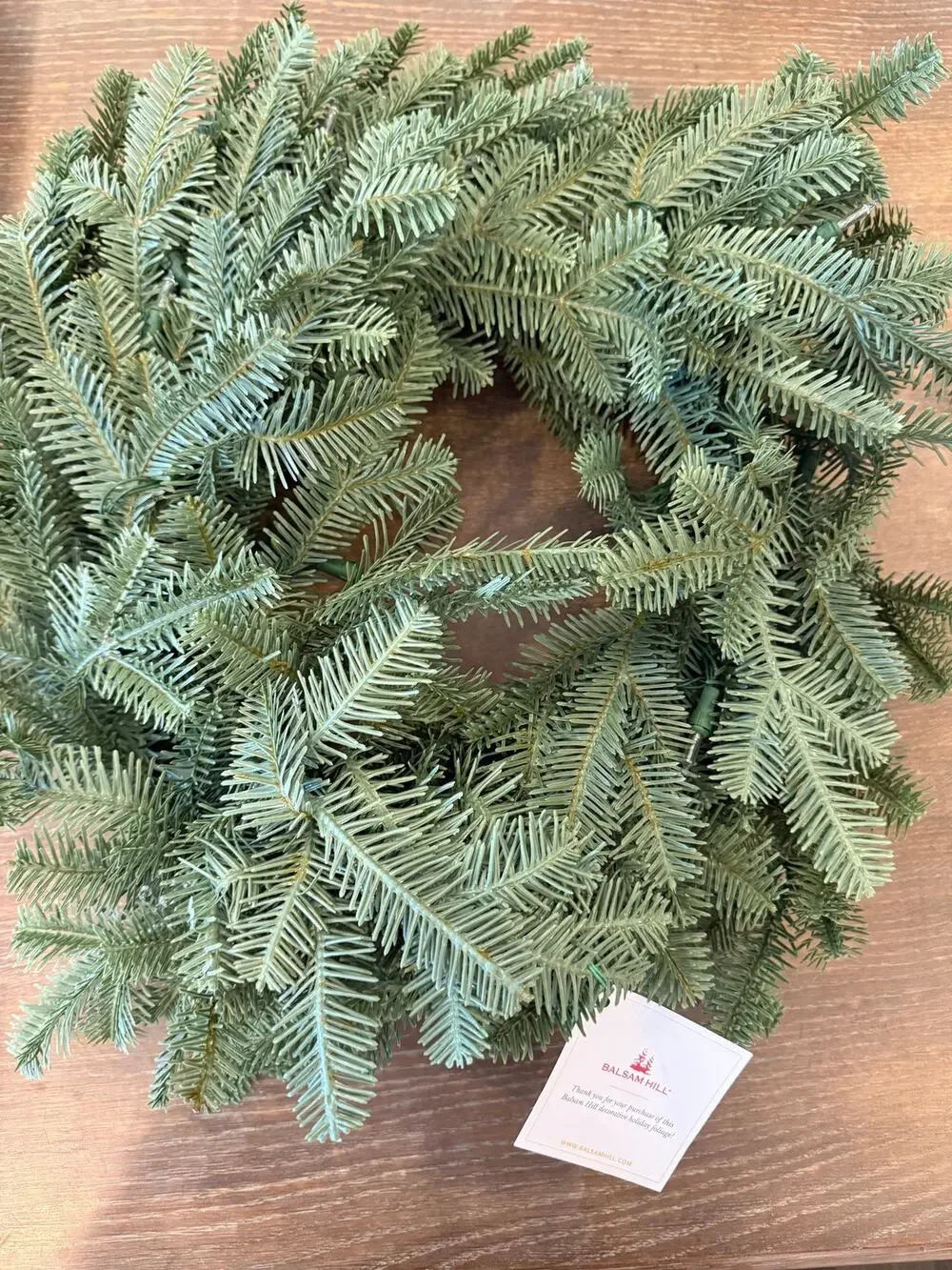 Balsam Hill BH BALSAM FIR 26” wreath candlelight LED Lights NIB battery powered